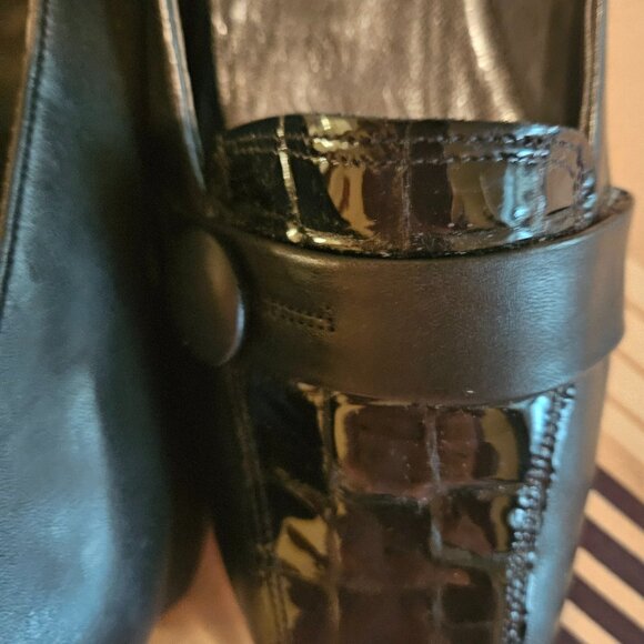 Comfort vintage ballet Flat 100% leather Grandmacore Whimsigoth black loafers 11 - Picture 1 of 11